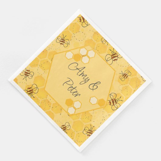 Serviette En Papier Bee Buzzing Honey Bees mignonne (Coin)