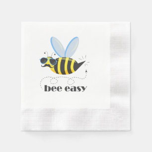 Serviette En Papier Bee caractère avec mustache lunettes de soleil Bee