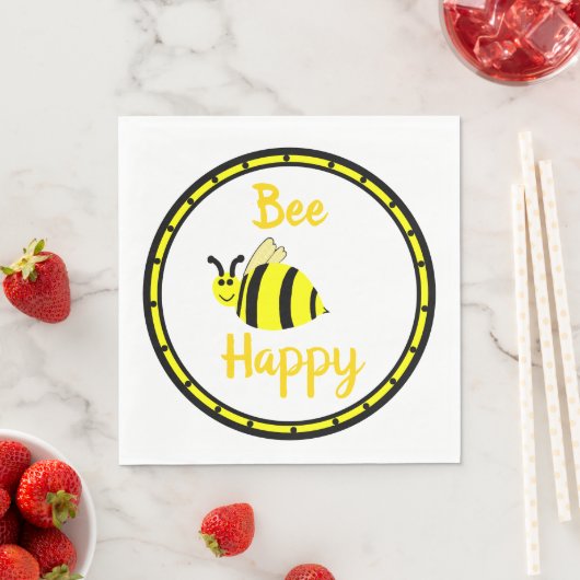 Serviette En Papier Bee Happy Bumble Bee Party (En situation)