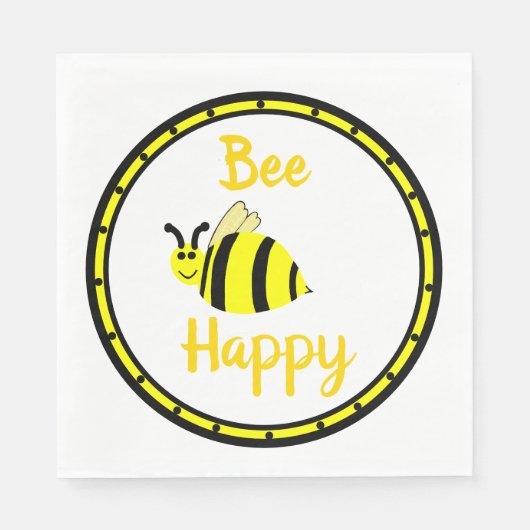 Serviette En Papier Bee Happy Bumble Bee Party (Devant)