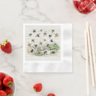 Serviette En Papier Bee Honey Travailleur Queen Bees Antique