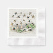 Serviette En Papier Bee Honey Travailleur Queen Bees Antique (Devant)
