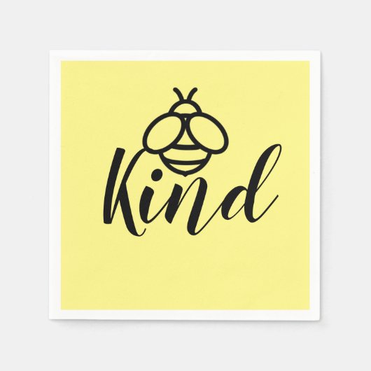 Serviette En Papier Bee Kind, être jolie conception d'abeilles miel (Devant)