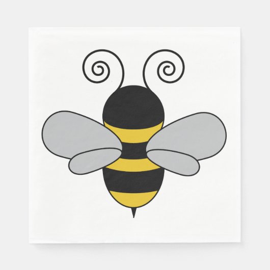 Serviette En Papier Bee Pop Art Cute Honeybee (Devant)