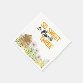 Serviette En Papier Bee Theme Sweet to Bee Trois 3e fête d'anniversair (Coin)