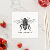 Serviette En Papier Bee Worker Honey Black Bumblebee (En situation)