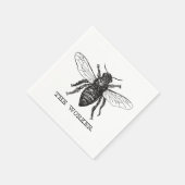 Serviette En Papier Bee Worker Honey Black Bumblebee (Coin)