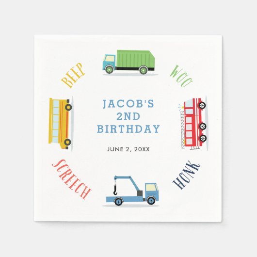 Serviette En Papier Beep hurler woo Bleu fête d'anniversaire (Devant)