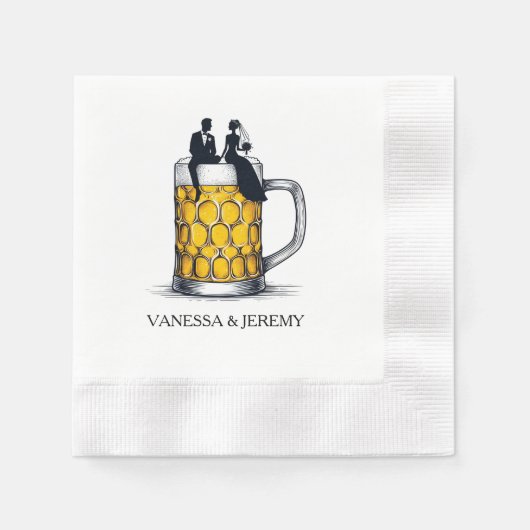 Serviette En Papier Beer Couple (Devant)