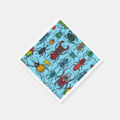 Serviette En Papier Beetons sur bleu (Coin)