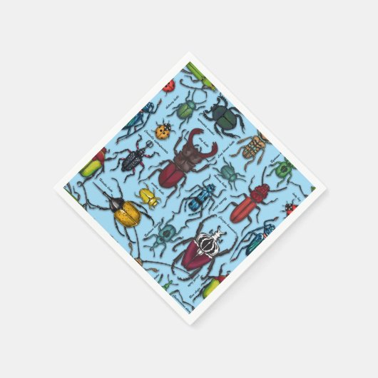 Serviette En Papier Beetons sur bleu (Coin)