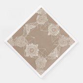 Serviette En Papier Beige and white patterns AI art (Coin)