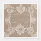 Serviette En Papier Beige and white patterns AI art (Devant)