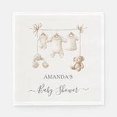 Serviette En Papier Beige Baby Clothes And Toys Baby Shower (Devant)