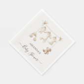 Serviette En Papier Beige Baby Clothes And Toys Baby Shower (Coin)