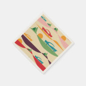 Serviette En Papier beige de vacances rétro (Coin)