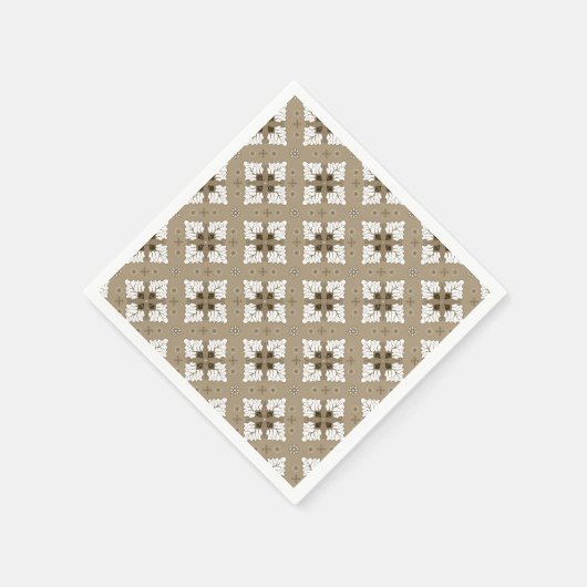 Serviette En Papier Beige ethnic damask batik seamless pattern (Coin)