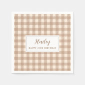 Serviette en papier beige marron simple classique  (Devant)