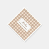 Serviette en papier beige marron simple classique  (Coin)