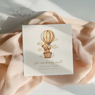 Serviette En Papier Beige On Peut Attendre Rapidement Baby shower Mini