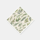 Serviette En Papier Beige pâle avec Herbe verte douce (Coin)