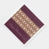 Serviette En Papier Beige rose Et Bourgogne (Coin)