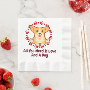 Serviette En Papier Beige Tout Ce Dont Vous Avez Besoin Est L'Amour Et