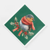Serviette En Papier Bel Oiseau de Fête (Coin)
