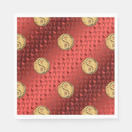 Serviette En Papier Bélier et Tiger (Devant)