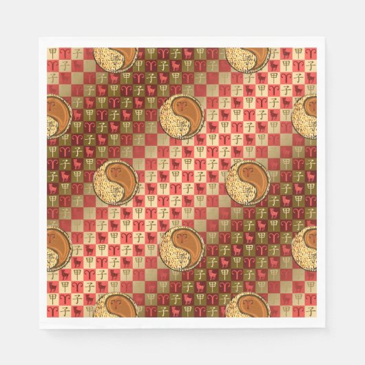Serviette En Papier Bélier & Rat de Bois (Devant)