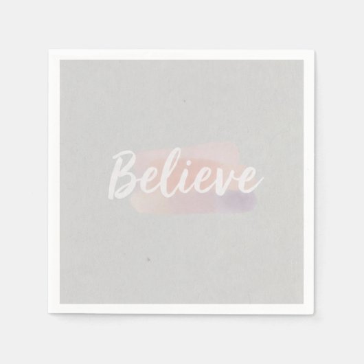 Serviette En Papier Believe calligraphic text (Devant)