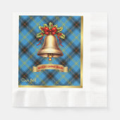 Serviette En Papier Bell personnalisé Tartan Noël (Devant)