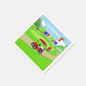 Serviette En Papier Belle 1er anniversaire Red Golf Cart Boy's (Coin)