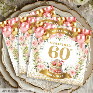 Serviette En Papier Belle 60e anniversaire Napkins Gold Bloom Touch