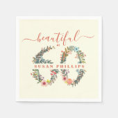 Serviette En Papier Belle à 60 Anniversaire de fête serviettes (Devant)