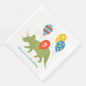 Serviette En Papier Belle Anniversaire Dinosaur Tricératops Nom person (Coin)