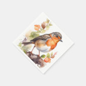 Serviette En Papier Belle aquarelle américaine Robin Bird (Coin)