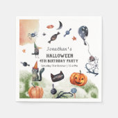 Serviette En Papier Belle Aquarelle Anniversaire de enfant Halloween (Devant)