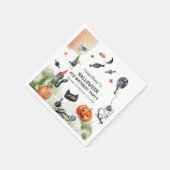 Serviette En Papier Belle Aquarelle Anniversaire de enfant Halloween (Coin)