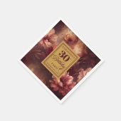 Serviette En Papier Belle Aquarelle Burgundy Blush Or 30e (Coin)