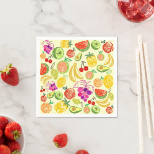 Serviette En Papier Belle aquarelle design citron