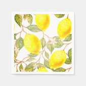 Serviette En Papier Belle aquarelle design citron (Devant)
