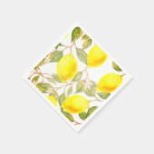 Serviette En Papier Belle aquarelle design citron (Coin)