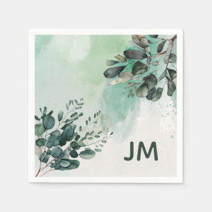 Serviette En Papier Belle aquarelle design feuille