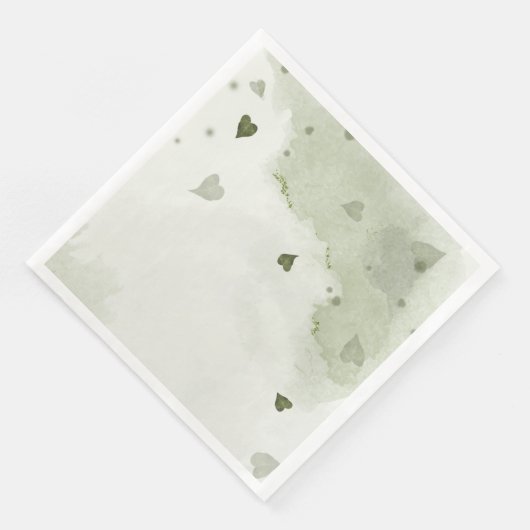 Serviette En Papier belle aquarelle verte (Coin)