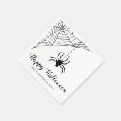 Serviette En Papier Belle araignée noire Joyeuses serviettes Halloween (Coin)