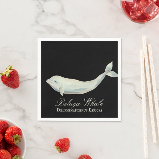 Serviette En Papier Belle baleine de Beluga, Delphinapterus Leucas (En situation)