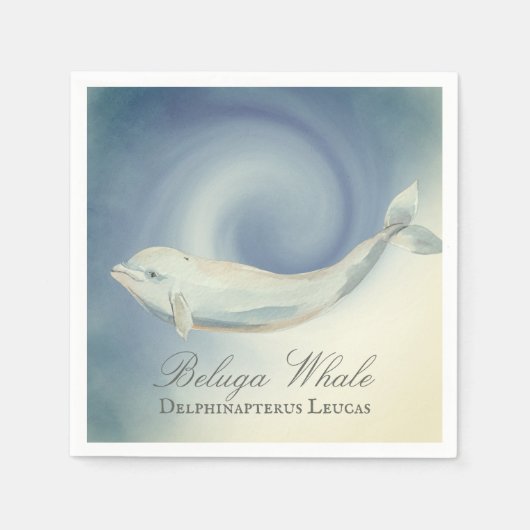 Serviette En Papier Belle baleine de Beluga, Delphinapterus Leucas (Devant)