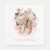 Serviette En Papier Belle Ballerina Dancer Aquarelle rose (Devant)