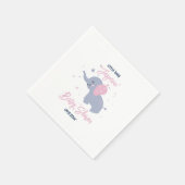 Serviette En Papier Belle bande dessinée éléphants motif sur bleu mari (Coin)